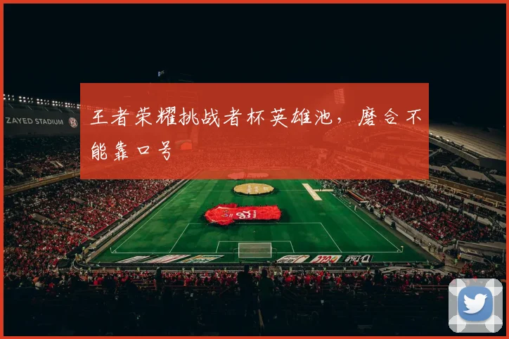 王者荣耀挑战者杯英雄池,磨合不能靠口号